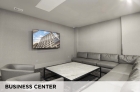 The resident business center at Eight West Third Apartments