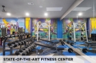 The state-of-the-art fitness center at Eight West Third Apartments
