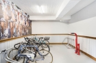 Bike room with track pump