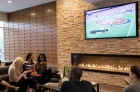 Lounge with gas fireplace and flatscreen TV