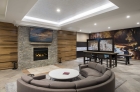 Resident lounge with gas fireplace