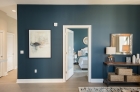 Bedroom with frosted glass door