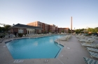 Pool with elevated seating