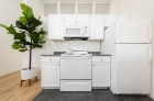 Updated kitchen with tile flooring