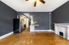 Living room with gleaming hardwood floors