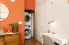 Plant 1 bedroom with stackable washer and dryer