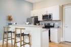 Breakfast bar with granite countertops