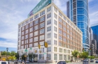 The facade of the high-rise 2121 Market Street apartments 