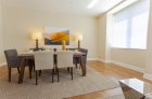 Dining room with hardwood flooring