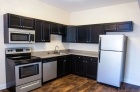 Modern kitchen with stainless steel appliances